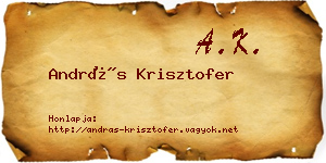 András Krisztofer névjegykártya