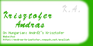 krisztofer andras business card